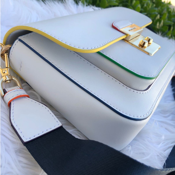 Michael Kors Sloan Editor Leather Messenger Crossbody Rainbow - Picture 4 of 16